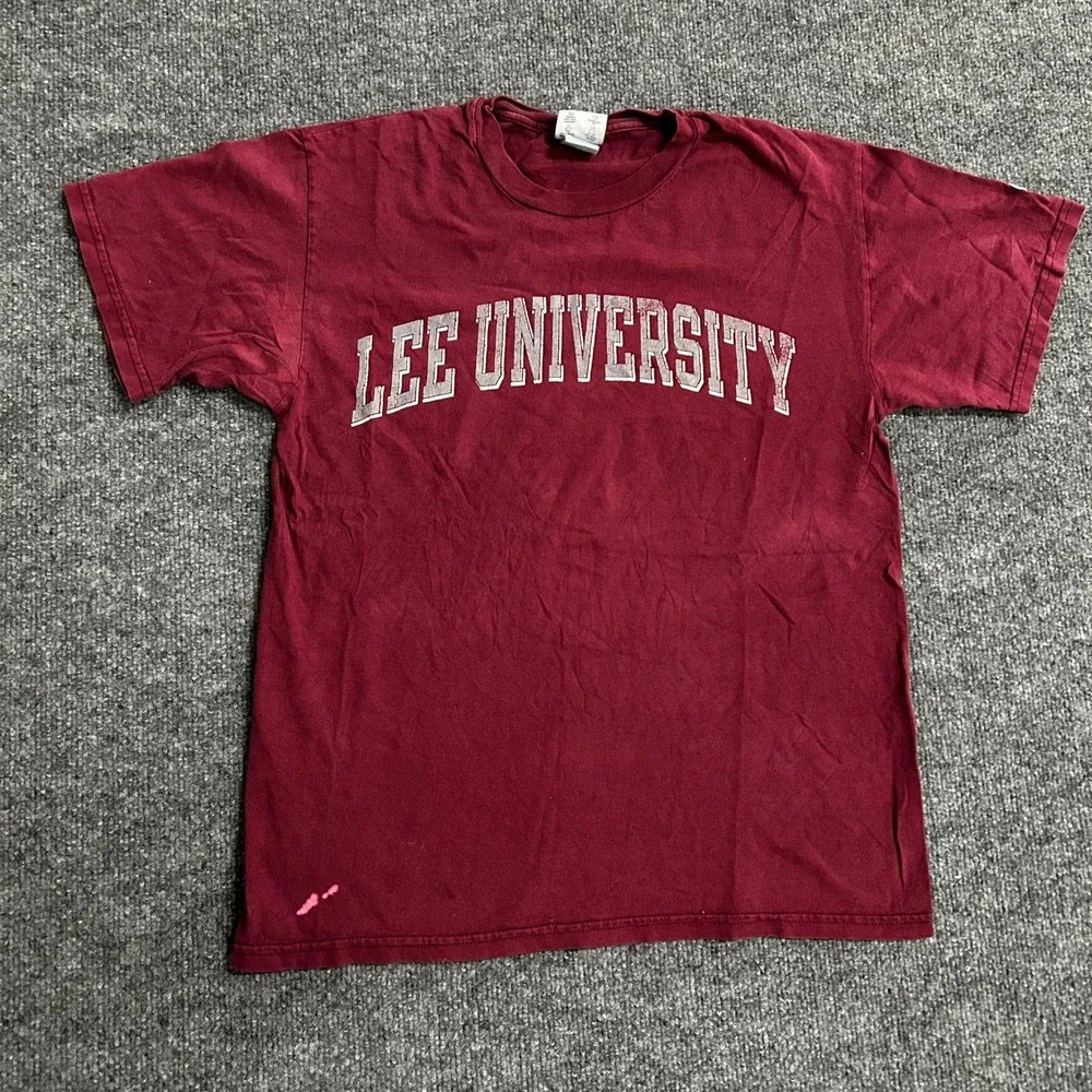 Champion T-Shirt Mens Medium Maroon Lee University Collegiate Short Sleeve - Picture 3 of 9